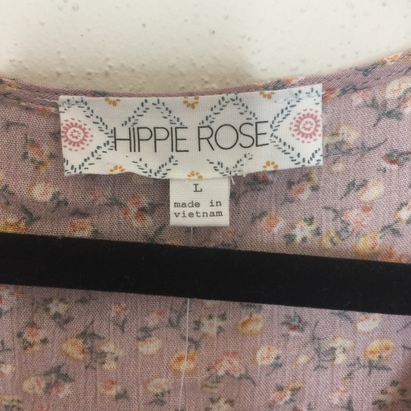 Hippie Rose Womens Sz/L Crinkle Peasant Boho Top - Picture 2 of 7